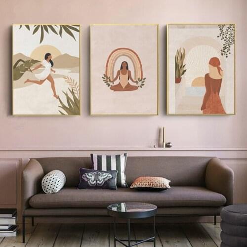 Vintage Lady Scandinavian Minimalist Wall Art Canvas Painting Nordic Posters and Prints Wall Pictures for Living Home Decoration