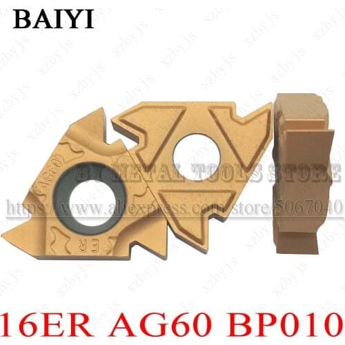 10pcs 16ER AG60 BP010 Thread Turning Tool Carbide Insert CNC Turning Insert Thread Tool 16ER AG60 thread blade carbide tools