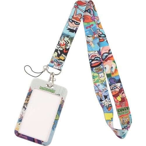 YL81 Cartoons Anime Key lanyard Car Keychain Personalise Office ID Card Pass Gym Mobile Phone Key Ring Badge Holder Jewelry