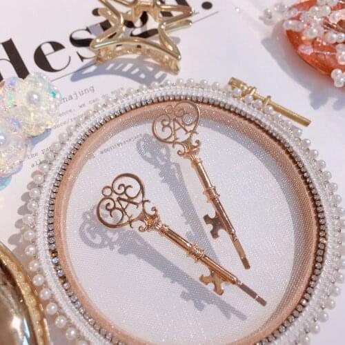 2020 New Carved Hollow Hairgrips Letter Magic Key Hair Clips Vintage Barrette Hair Accessories for Women Girls Party Wedding