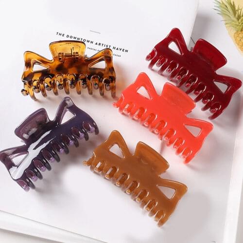 1PC Korean Simple Large Hair Claws Elegant Acrylic Hairpins Barrette Crab Hair Clips Headwear for Women Girls Hair Accessories