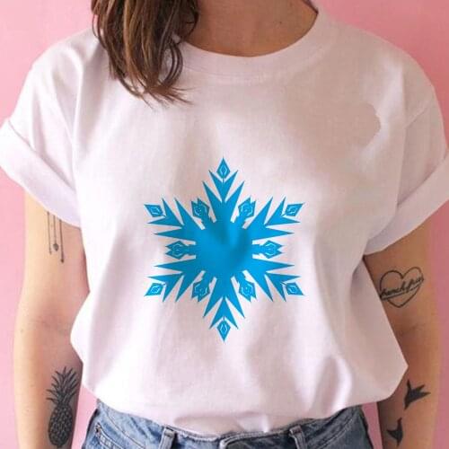 Women Frozen Snowflake Printed Girl Tshirt Summer Funny Graphic Tee Shirt Femme Harajuku T Shirt,Drop Ship