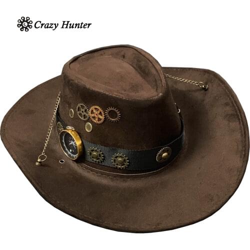 Steampunk Cosplay Gears Cowboy Hats Women Men Western Jazz Hat