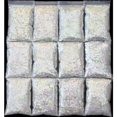 1KG-BAG AB Snowflake Confetti Glitter Snowflake Sequins for Chirstmans Nail Art Decoration Mermaid Laser Snowflakes Flake XV28