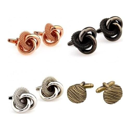10pairs/lot Vintage Bronze Twist Rope Knot Cufflinks Twist Flower Cuff Links Cufflinks Mens Jewelry Wholesale