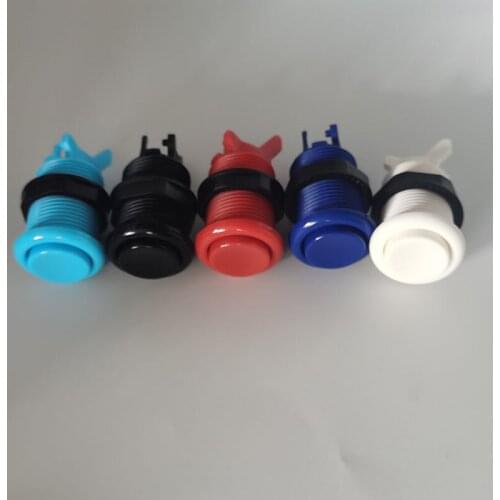 100pcs / Lot 28mm Happ Style Standard American Push Buttons with Micro Switch DIY Kit Arcade Button Game Machine Parts