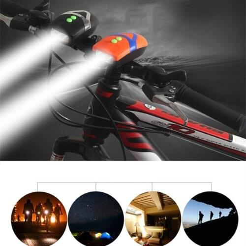 2 in 1 Bicycle Front Light with Loud Bike Horn Waterproof Cycling Lights Bell Mountain Bike Lamp Set for Safety Night Riding