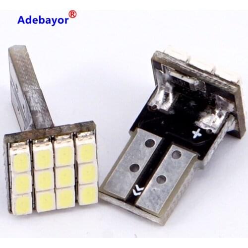 Free Shipping 5pcs T10 Wedge 12 SMD 1206 LED DC 12V for Car Indicator Signal Turn Tail Brake DashBoard Square Circuit Board