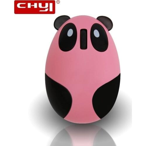 CHYI Cute Cartoon Panda Design Wireless Mouse Rechargeable 1600DPI USB Optical Mice 3D Mini Computer Mause For Laptop PC Girl