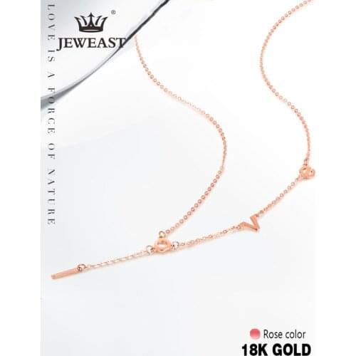 18K Pure Gold Necklace Real AU 750 Solid Gold Chain Multicolor Flowers Nice Upscale Trendy Party Fine Jewelry Hot Sell New 2020