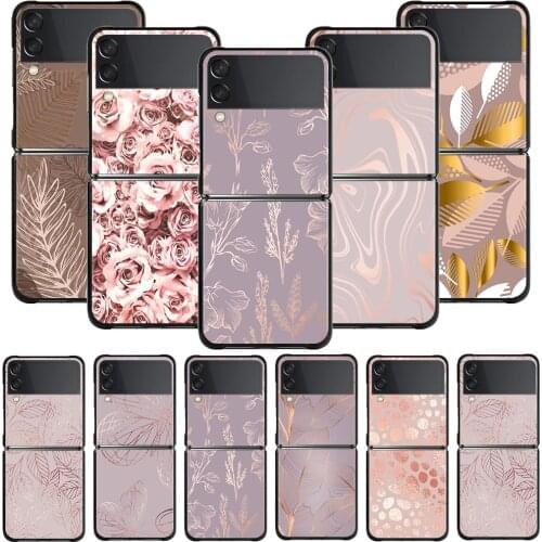 For Samsung Galaxy Z Flip3 5G Case For Samsung Galaxy Z Flip 3 Zflip 5G Black Hard PC Cases Rose Pink Bling