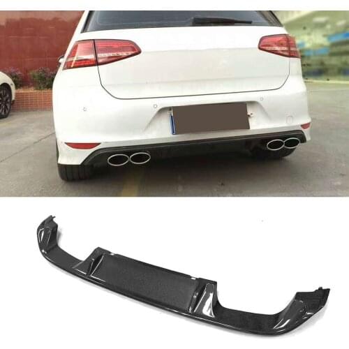 Carbon Fiber Rear Bumper Diffuser Lip Spoiler for Volkswagen VW GOLF 7 R R LINE Hatchback 2014-2017 Non Standard or GTI O style