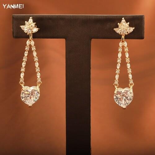 Long Love Tassel Yellow Earrings for Women Fashion Bride Wedding Classic Exquisite Luxury Jewelry фурнитура для украшений