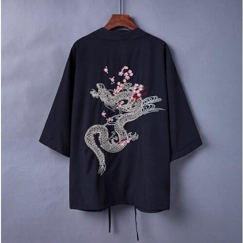 Japanese Kimono Cardigan Men New Haori Samurai Kimonos Karate Streetwear Shirt Kimono Japones Mens Haori Yukata sleepwear