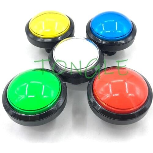 10pcs Arcade Button 5 Colors LED Light Lamp 60MM 45MM Big Round Arcade Video Game Player Push Button Switch