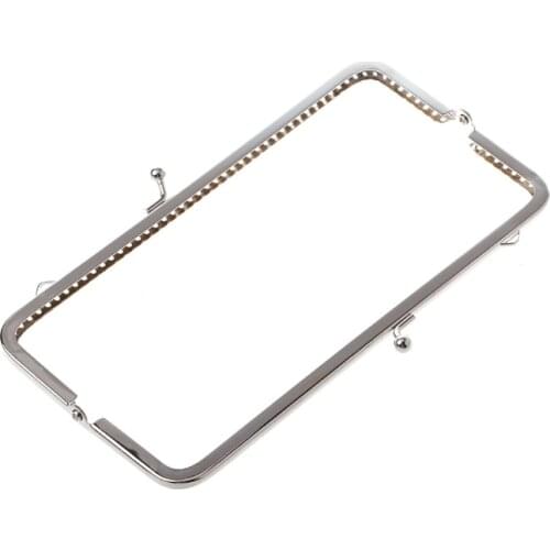 1PC Square Women Ladies Metal Frame Kiss Clasp For Handle Coin Shoulder Bag Purse Accessories DIY 18cm