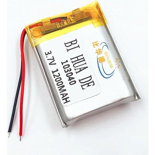 3.7V 1200mAh Lithium Polymer LiPo Rechargeable Battery 103040 For MP3 MP4 GPS PSP mobile video game PAD E-book Tablet 10*30*40