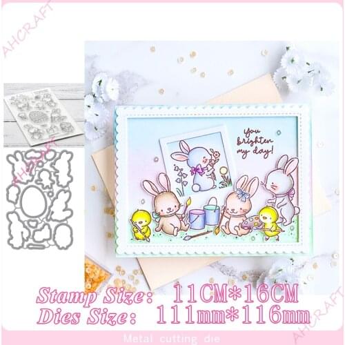 Little Painters Stamp and Metal Cutting Dies DIY Scrapbooking for Photo Album Decorative Embossing Silicone Clear Stamps 2020