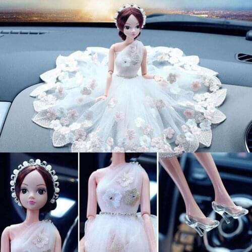 Cute Wedding Bride Dolls Decor Auto Decorations Interior Display Ornament Accessory Gift Car Interior Accessories Ornaments