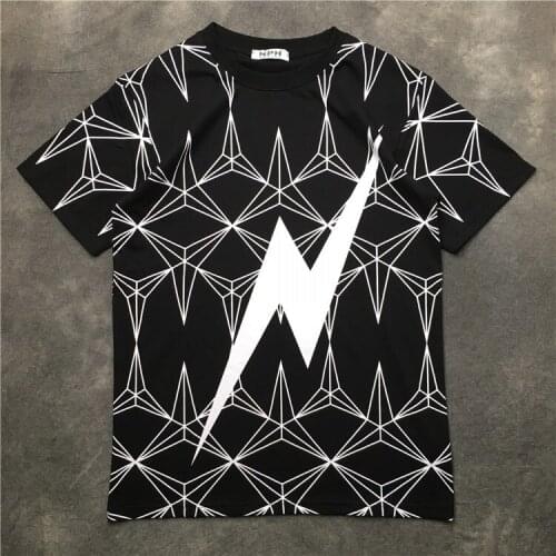 Punk New High 2020 Men Fashion T Shirts Lighting diamond T-Shirt Hip Hop Skateboard Street Cotton T-Shirts Tee Top #J22