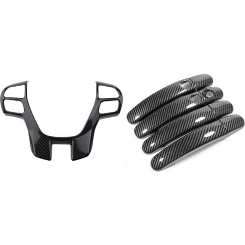 Steering Wheel Cover Sticker for Ford Ranger Everest Endeavour 2015+ & Door Handle Covers Trim Frame Handle Door Bowl