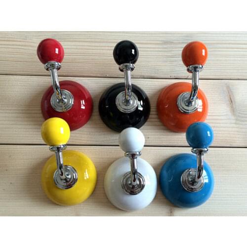 White Red Orange Yellow Blue Black Wall Hook Coat Hat Hangers Rack Decorative Hooks Towel Hanger Curtain Tieback Hooks Colorful