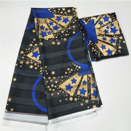 New Design Hot Selling High Quality Imitation Silk Fabric African Print Fabric 4+2 Yards /Set African For Women Dress! F7167