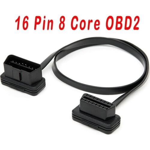 Professional 16 Pin 8 Core OBD2 30cm60cm100cm Extension Cable Male to Female Connection Flat Line Diagnostic Cable for Cars Hot