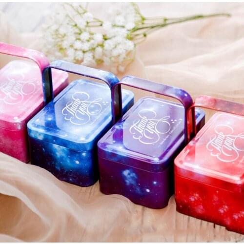 Wedding Box Iron Candy Box Wedding Gift Baby Birth Gift Box Star Sky Hand Held Biscuit Box