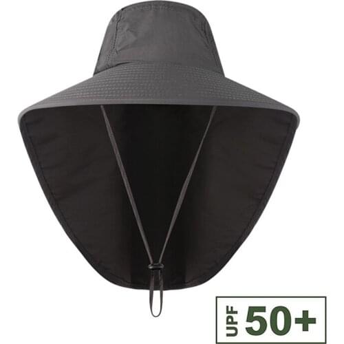 Outdoor Fishing Flap Cap Wide Brim Sunshade Foldable Mesh Sweatband Neck Cover Bucket Hat Camping Cap Hot Sale