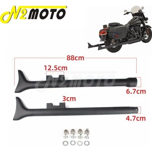 33" Motorcycle Fishtail Slip-On Muffler Tube For Harley Touring Bagger Dresser FLHR FLHT FLHTCU FLTR FLHX 2017-Up Exhaust Pipe