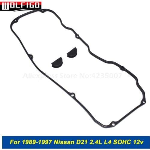 WOLFIGO New Valve Cover Gasket Fit 89-97 Nissan 240SX D21 Pickup 2.4L SOHC KA24E VS50042R, 036-1418