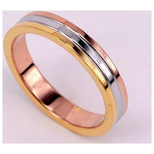 YUN RUO 316L Titanium Steel Jewelry 3 Colors Couple Weeding Anniversary ring Rose Gold Fashion Woman Birthday Gift Never Fade