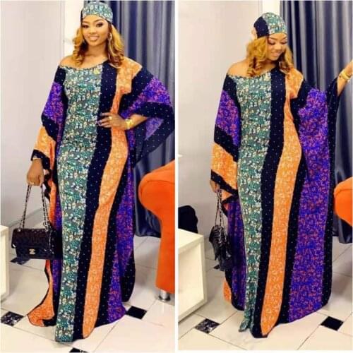 Womens Fashion Classic Design African Clothing Dashiki Robe Print Loose Long Dress Free Size