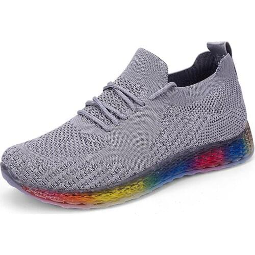 Ladies Mesh Sport Shoes Fashion Woman Tennis Shoes Light Breathable Sneakers Footwear Flat Breathable Shoes Zapatillas Mujer