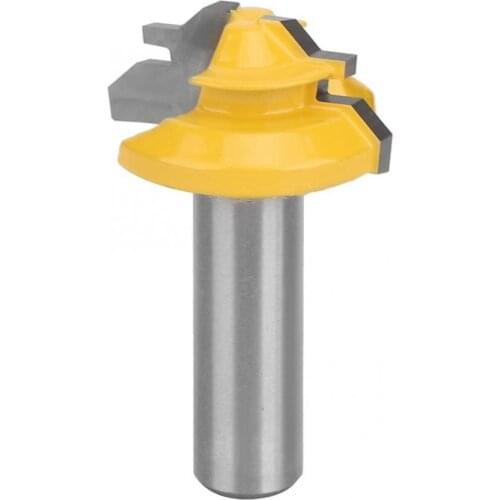 1/2in Shank 45 Degree Router Bit Cemented Carbide 2 Flute Wood Milling Cutter Woodworking Cutting Tool Carpentry Trimming Cutter