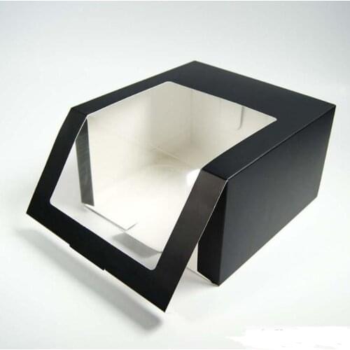 100pcs Paper Hat Box With PVC Window Baseball Cap Beret Party Hat Packing Boxes Gift Packaging Box SN3468