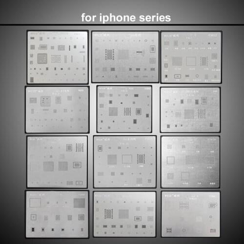 16 Pcs IC Chip BGA Stencil Direct Heating Reballing Stencil Tin Ball Soldering Net for IPhone 4 - 7P