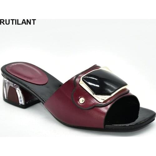 2020 Special Arrivals Wedding Wine Color Nigeriain Shoes Women Sandals Elegant Nigerian Women Pumps Shoe for Party High Quality