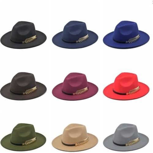 2020 High Quality Vintage Classic Felt Jazz Fedora Hat Big Brimmed Hat Cloche Cowboy Panama for Women Men Bowler Hat Fedoras