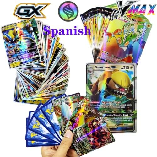 2021 New Pokemon Shining Cards in Spanish GX VMAXV Trainer Energy Holographic Playing Cards Game Castellano Espanol Children Toy