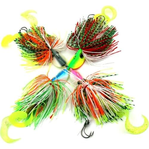 40g Spinnerbait Jig bait Bass Fish Metal Bait Sequin Beard Pike Fishing Tackle Jigs Spinner Fishing Lure with Carp Fishing hook