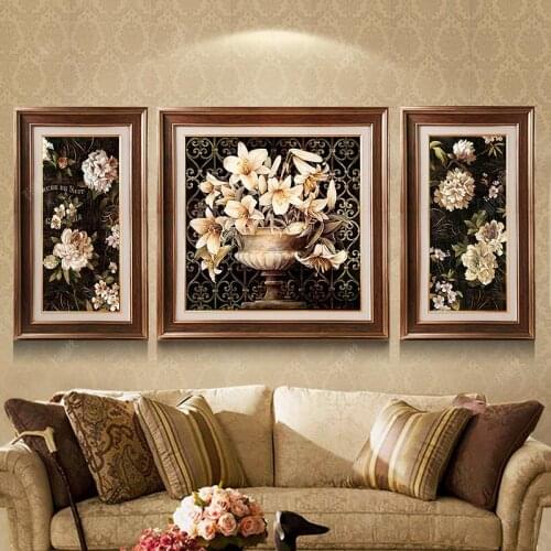 5D Diy Diamond Painting Cross Stitch Lily Flowers Diamond Embroidery Triple Painting Diamond Mosaic Pictures Needlework Gift