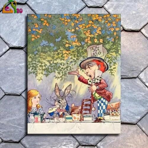 Diamond Painting 5d Wonderland Cartoon Rabbit Diamond Embroidery Picture Of Rhinestones Home Decor Cross Stitch Needlework Gift