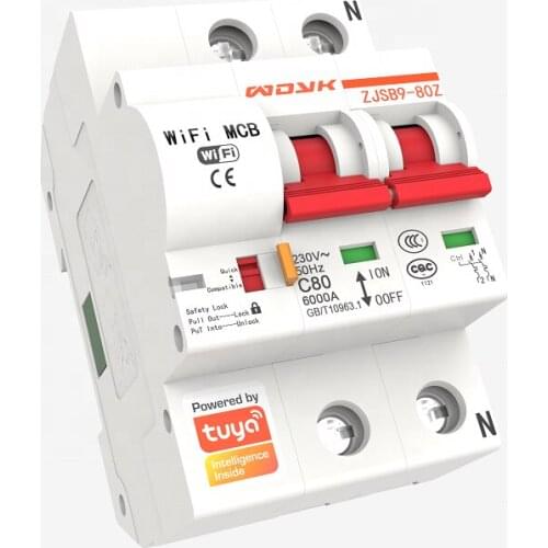 WIFI circuit breaker Tuya app remote control WiFi MCB 2P 20A 25A 32A 63A