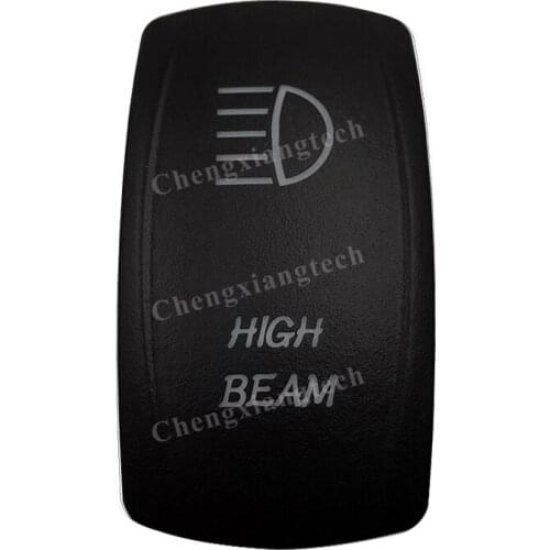 Car Boat Truck Backlit Swtich Cap- Laser Engraving - HIGH BEAM -for Led Carling Arb Narva 4x4 RV Rocker Switch, Cover Only