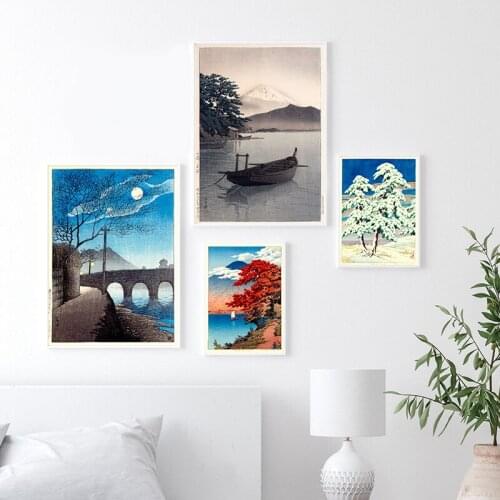 Asian Art Nature Year Seasons Canvas Posters and Prints Chinese Japanese Paintings Oriental Traditional Wall Art Pictures Decor