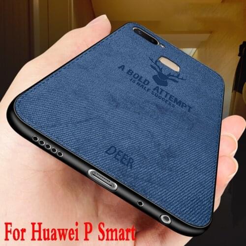 For Huawei p smart case Cloth pattern huawei enjoy 7s case silicone edge shockproof business coque for huawei p smart cover 5.65