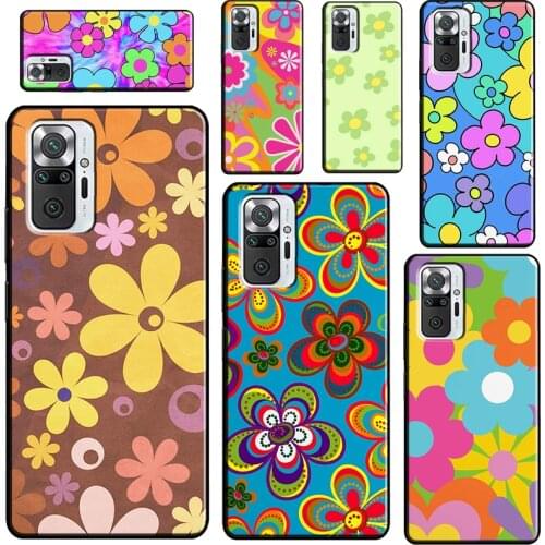 Groovy Flowers Hippie Bohemian Floral For Xiaomi Redmi Note 10 Pro 7 8 9S 8T Note 9 Pro Case For Redmi 9C 9T K40 9A Back Cover