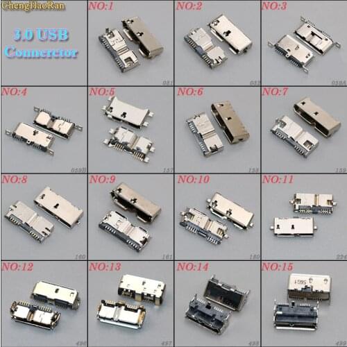 ChengHaoRan 2PCS Micro USB 3.0 Jack 10pin Female Sockect Tail Charging Port Mobile Hard Disk Interface Micro Connector